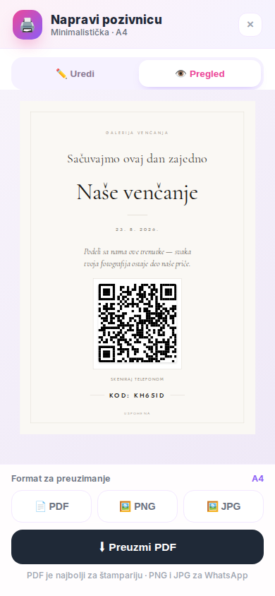 Odštampajte i postavite u salu za par minuta